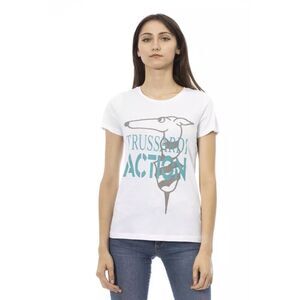 Trussardi Action Chic White Printed Tee: Summer Wardrobe Women's Essential